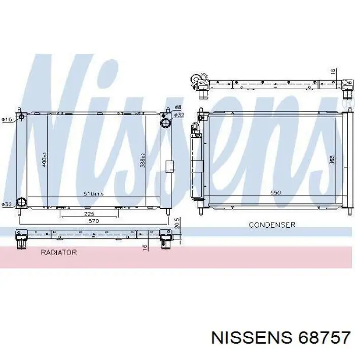 68757 Nissens radiador refrigeración del motor