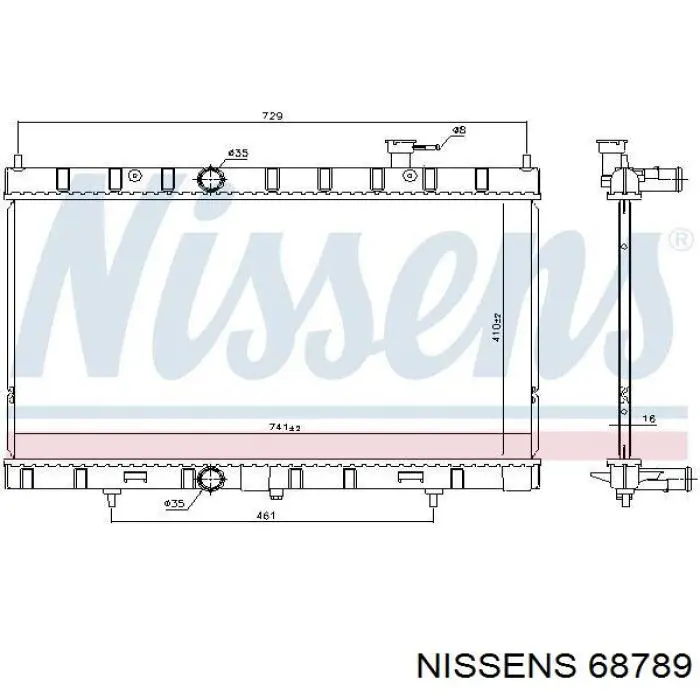 Água radiador Nissens 68789 precio, desde 102,52 EUR