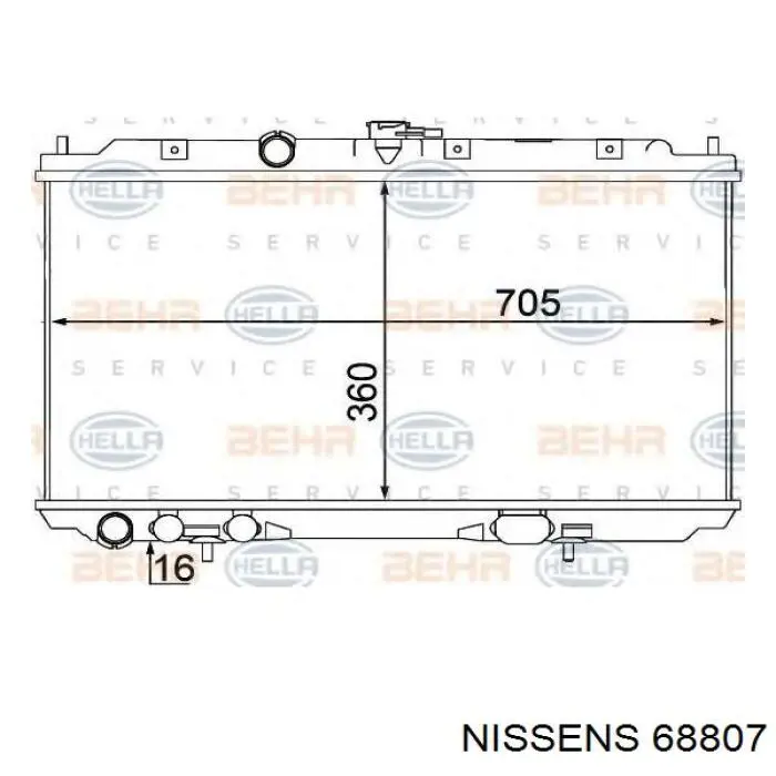 68807 Nissens radiador refrigeración del motor