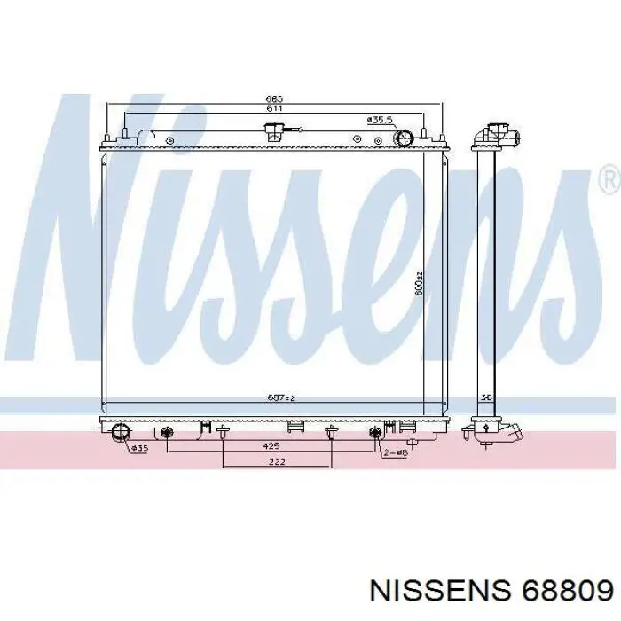 68809 Nissens radiador refrigeración del motor