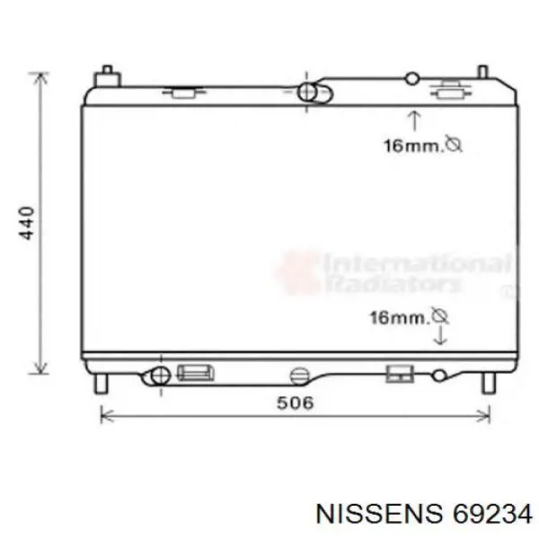 69234 Nissens radiador refrigeración del motor