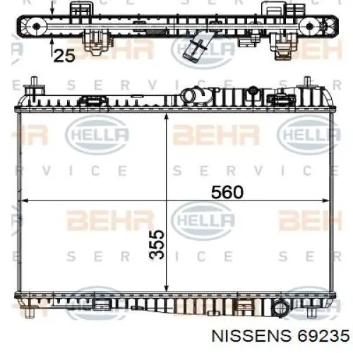 69235 Nissens radiador refrigeración del motor