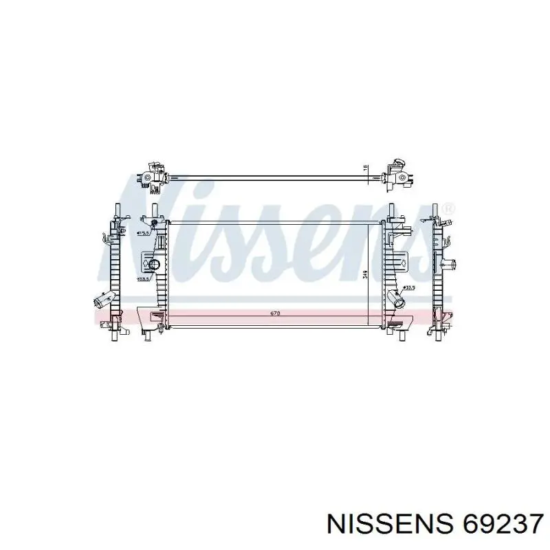 69237 Nissens radiador refrigeración del motor