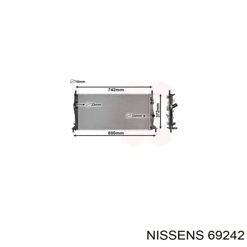 69242 Nissens Refrigeración del motor