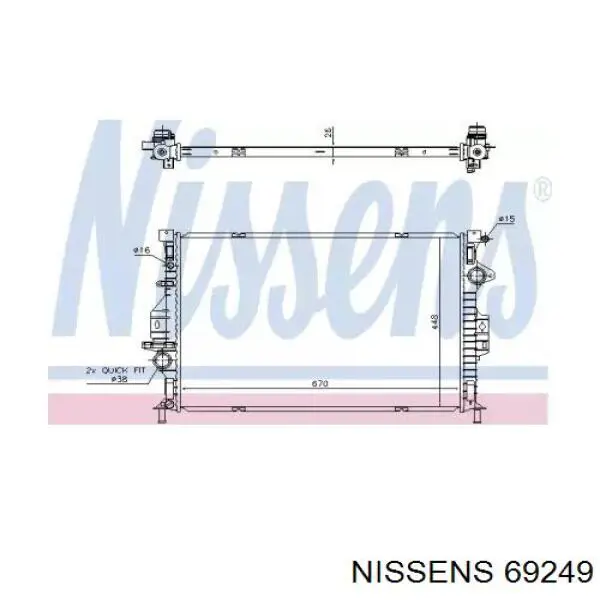 69249 Nissens radiador refrigeración del motor