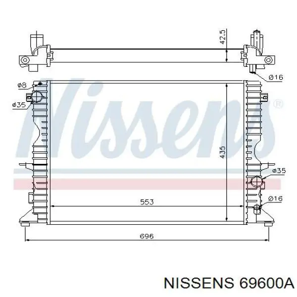 69600A Nissens radiador refrigeración del motor