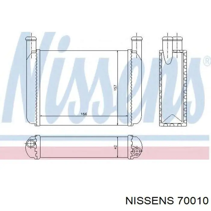 Radiador calefacción 70010 Nissens