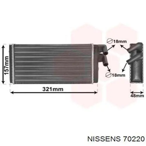 Radiador de calefacción Nissens 70220 precio, desde 25,53 EUR