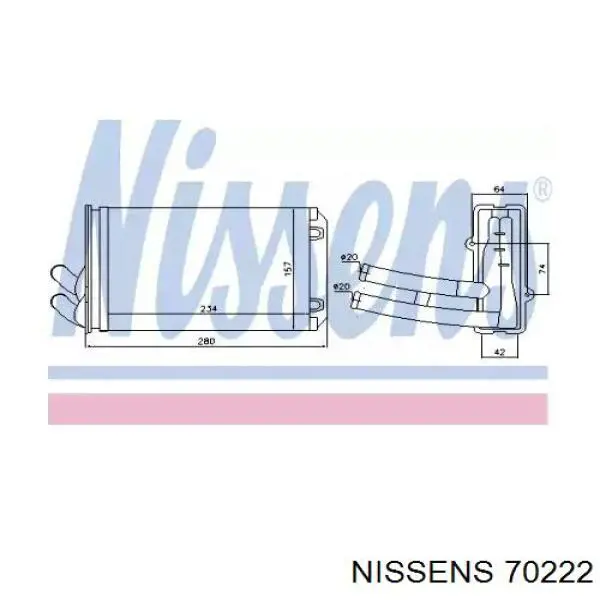 70222 Nissens radiador calefacción