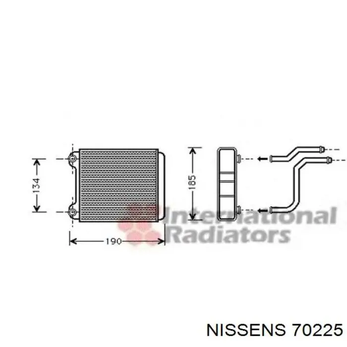 Radiador de calefacción Nissens 70225 precio, desde 43,62 EUR