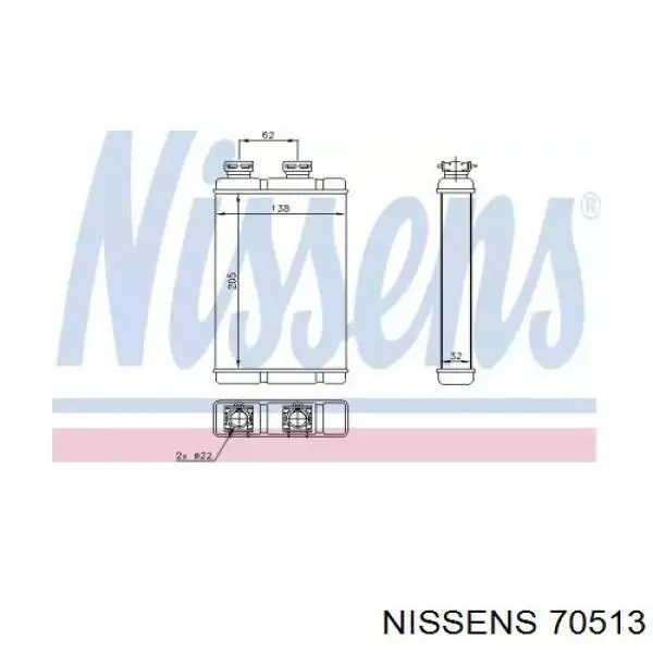 Radiador de calefacción Nissens 70513 precio, desde 40,01 EUR