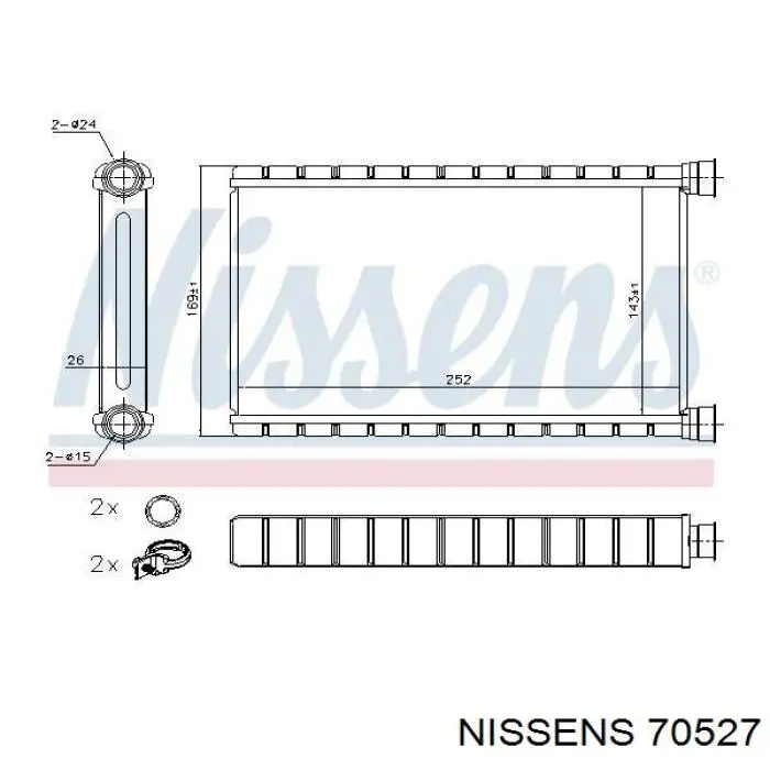 Radiador de calefacción Nissens 70527 precio, desde 53,72 EUR