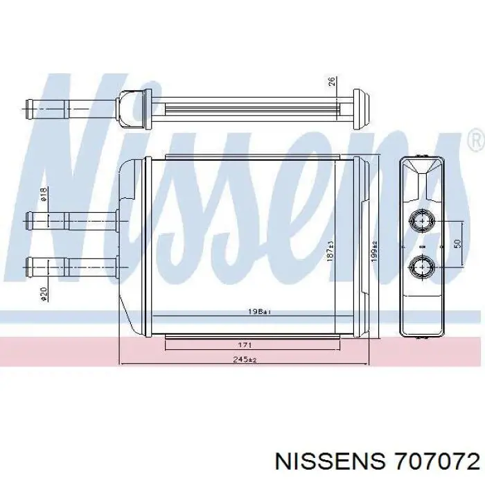 707072 Nissens radiador de calefacción