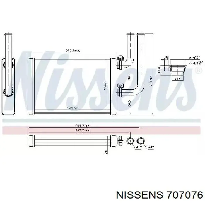 707076 Nissens radiador de calefacción