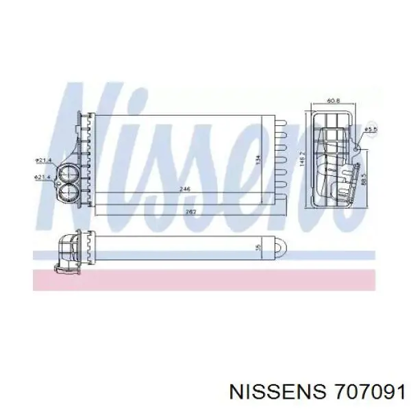 707091 Nissens radiador de calefacción