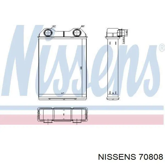 Radiador de calefacción Nissens 70808 precio, desde 47,92 EUR