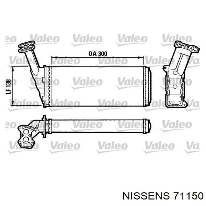 71150 Nissens radiador de calefacción