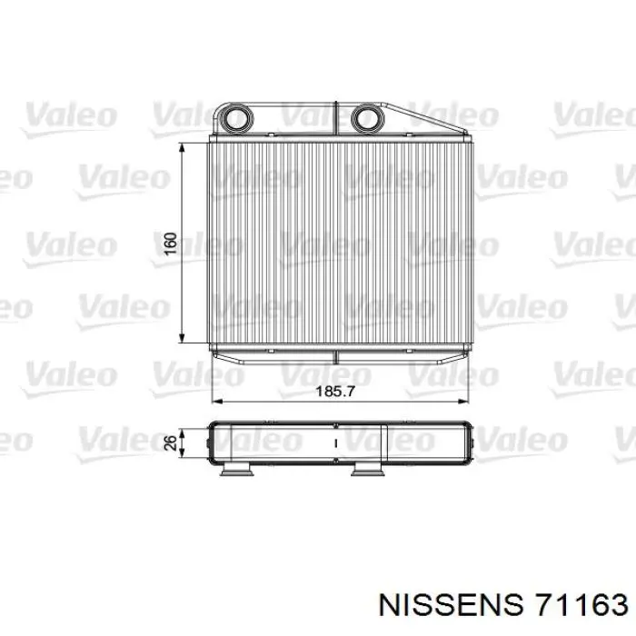 71163 Nissens Radiador interior