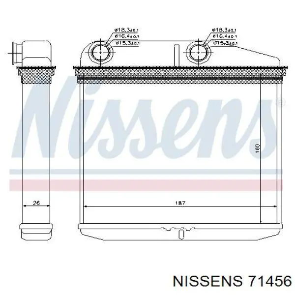 71456 Nissens radiador de calefacción