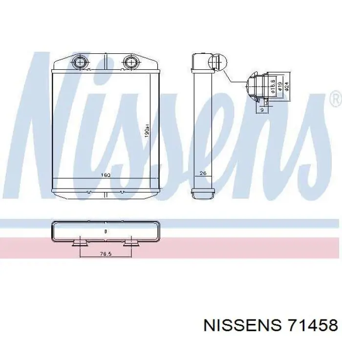 Radiador de calefacción Nissens 71458 precio, desde 61,94 EUR