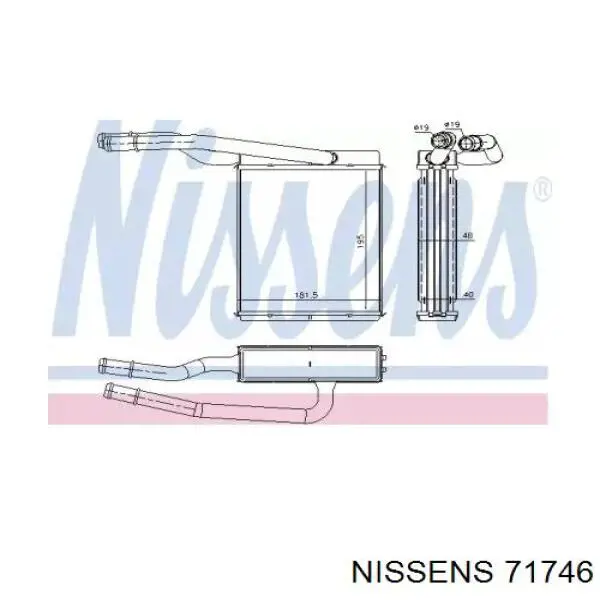 71746 Nissens radiador de calefacción