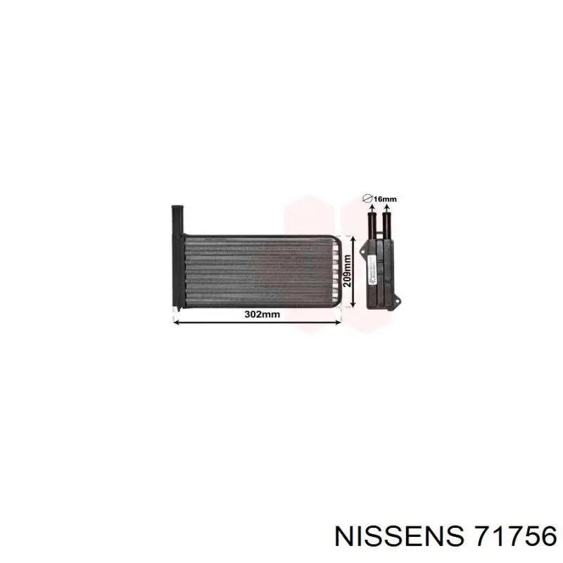 71756 Nissens radiador de calefacción