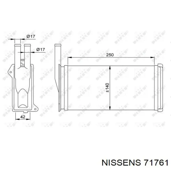 Radiador de calefacción Nissens 71761 precio, desde 28,22 EUR