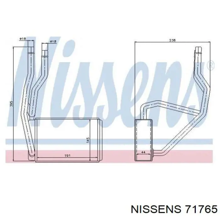 71765 Nissens radiador de calefacción