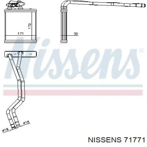 71771 Nissens radiador de calefacción