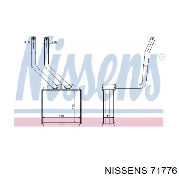 Radiador de calefacción trasero 71776 Nissens