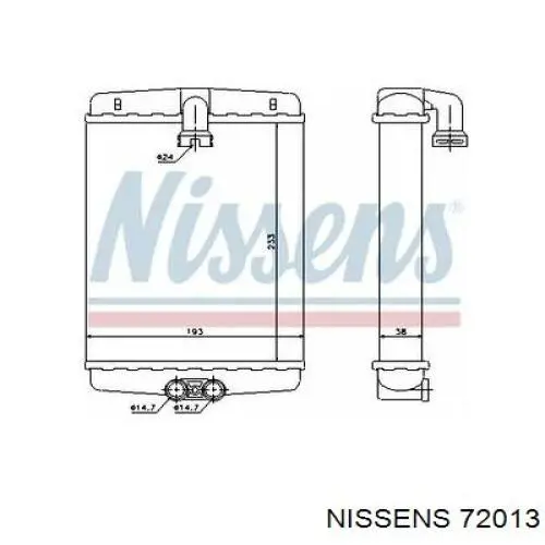 Radiador de calefacción Nissens 72013 precio, desde 45,01 EUR