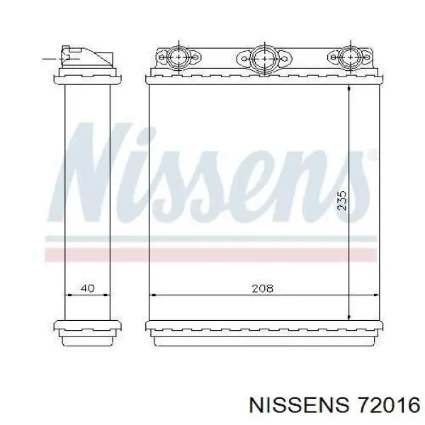 72016 Nissens radiador de calefacción