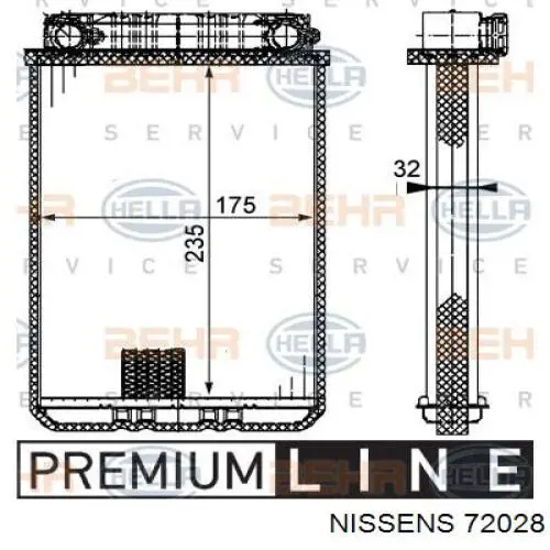 Radiador de calefacción Nissens 72028 precio, desde 28,20 EUR