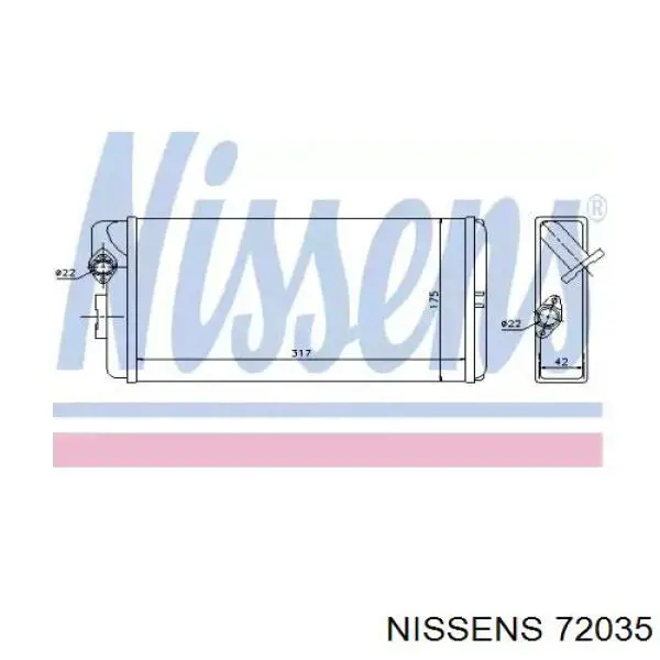 Radiador de calefacción Nissens 72035 precio, desde 42,84 EUR