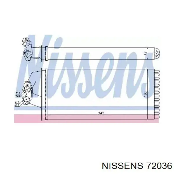 72036 Nissens radiador de calefacción