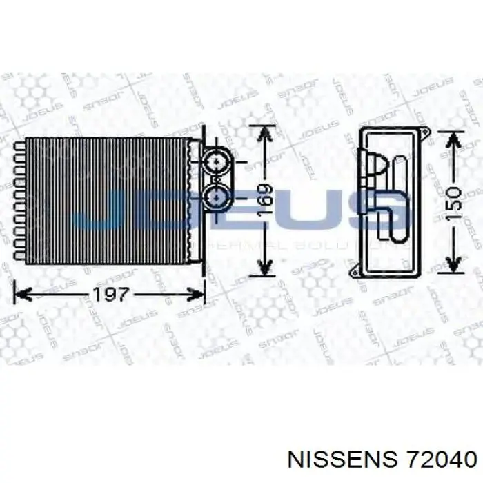 Radiador de calefacción trasero 72040 Nissens