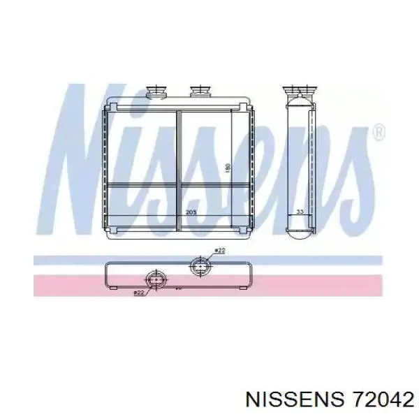 72042 Nissens radiador de calefacción
