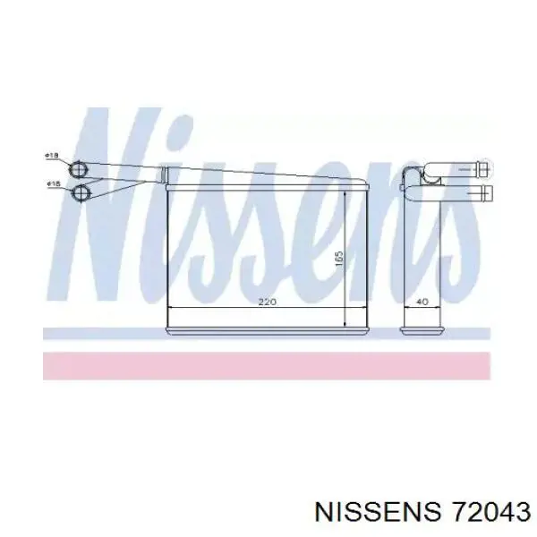 72043 Nissens radiador de calefacción
