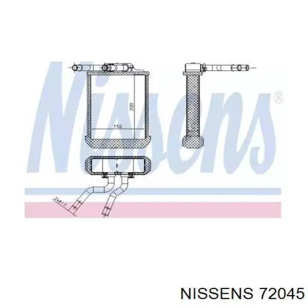 Radiador calefacción 72045 Nissens