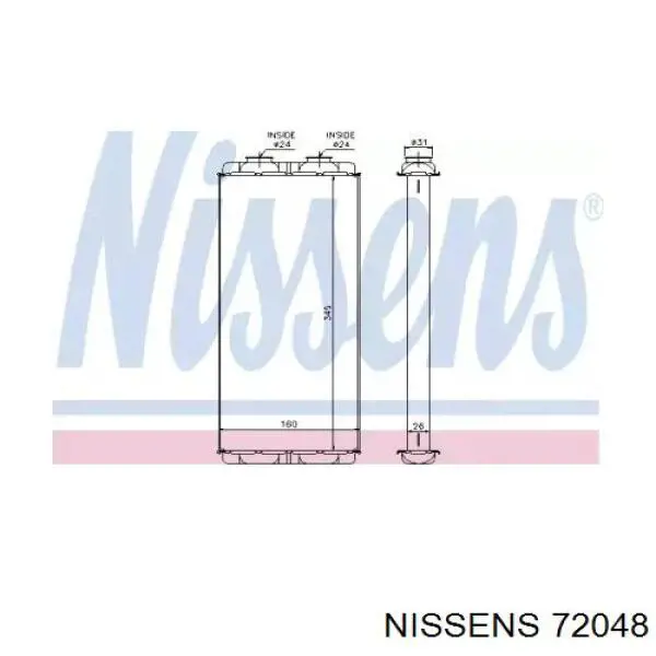 Radiador de calefacción Nissens 72048 precio, desde 71,87 EUR