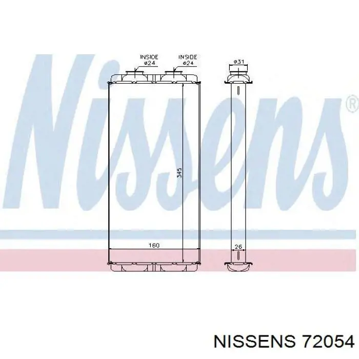 Radiador de calefacción Nissens 72054 precio, desde 86,44 EUR
