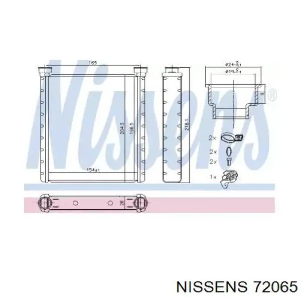 72065 Nissens radiador de calefacción