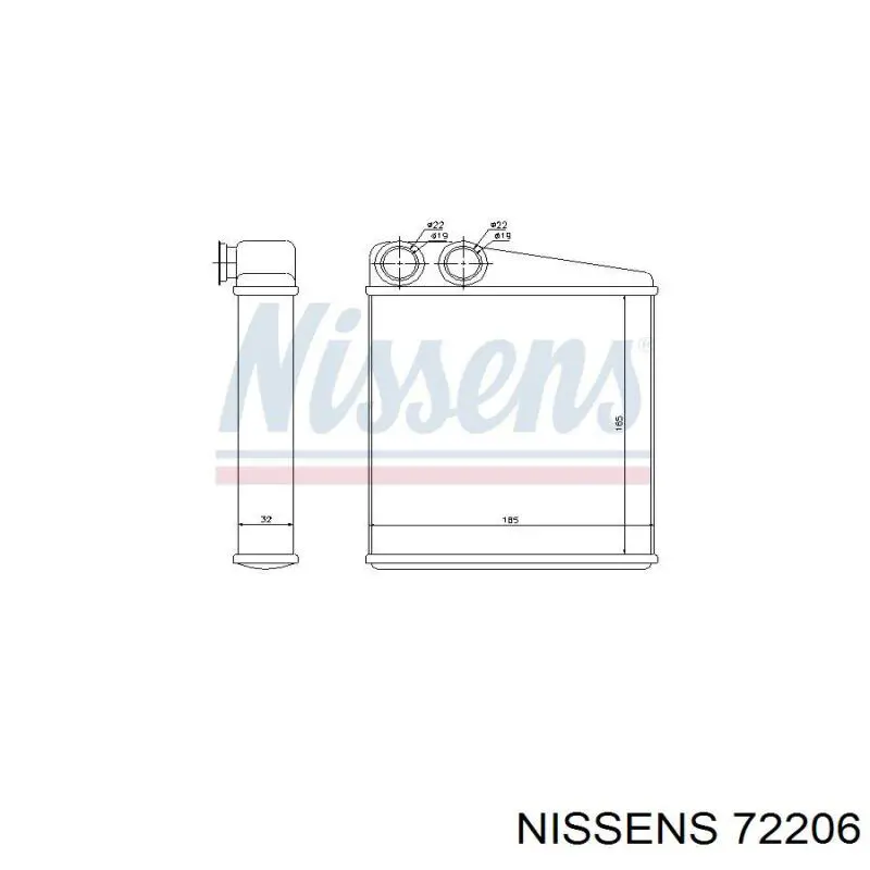 Radiador de calefacción Nissens 72206 precio, desde 32,60 EUR