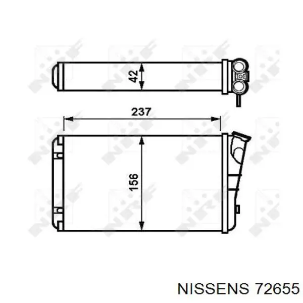 72655 Nissens radiador de calefacción