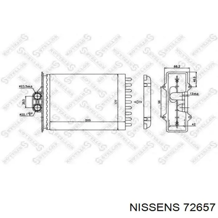 72657 Nissens radiador de calefacción