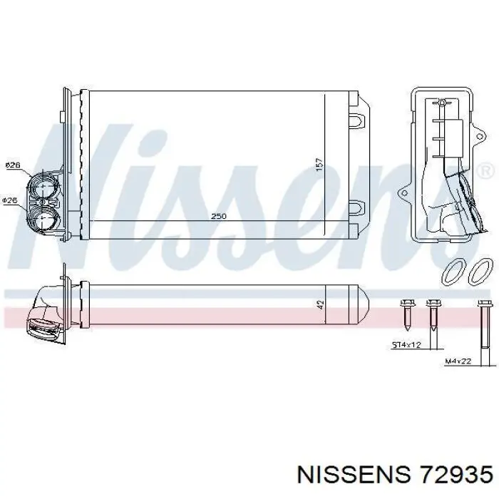 72935 Nissens radiador de calefacción
