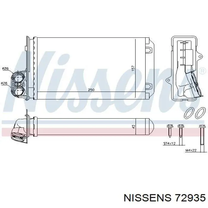 Radiador calefacción 72935 Nissens