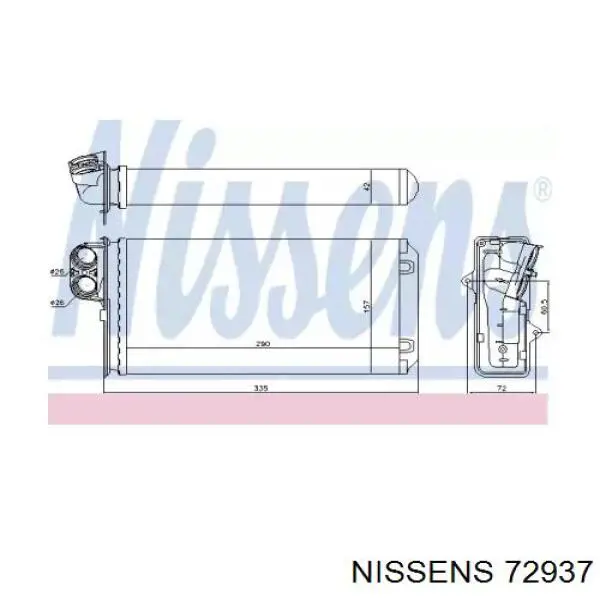 Radiador de calefacción Nissens 72937 precio, desde 50,11 EUR