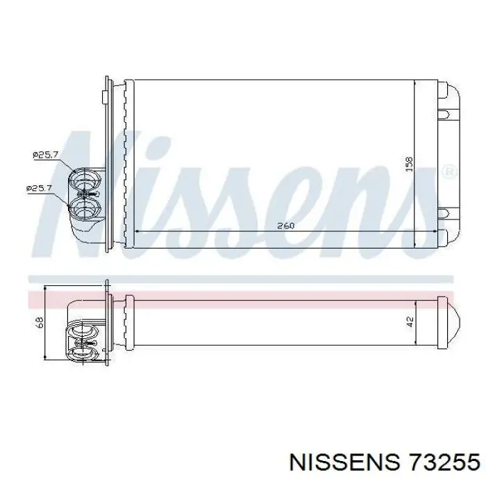73255 Nissens radiador de calefacción