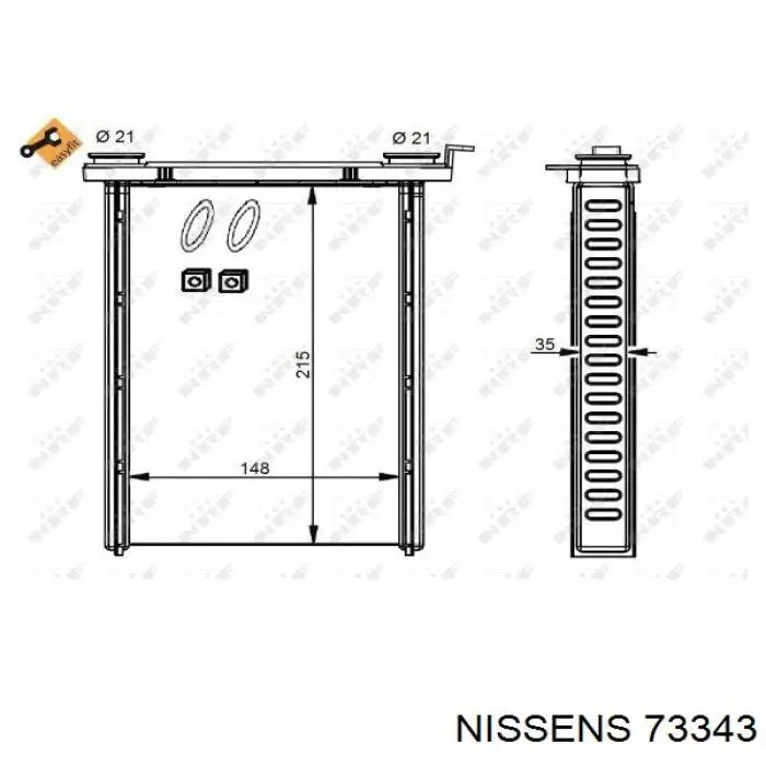 73343 Nissens radiador de calefacción
